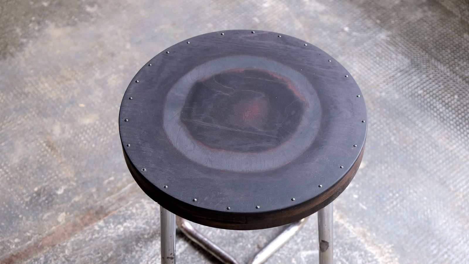 Round Bauhaus Stool In Chromed Tubular Steel, B77 Design photo 479.0