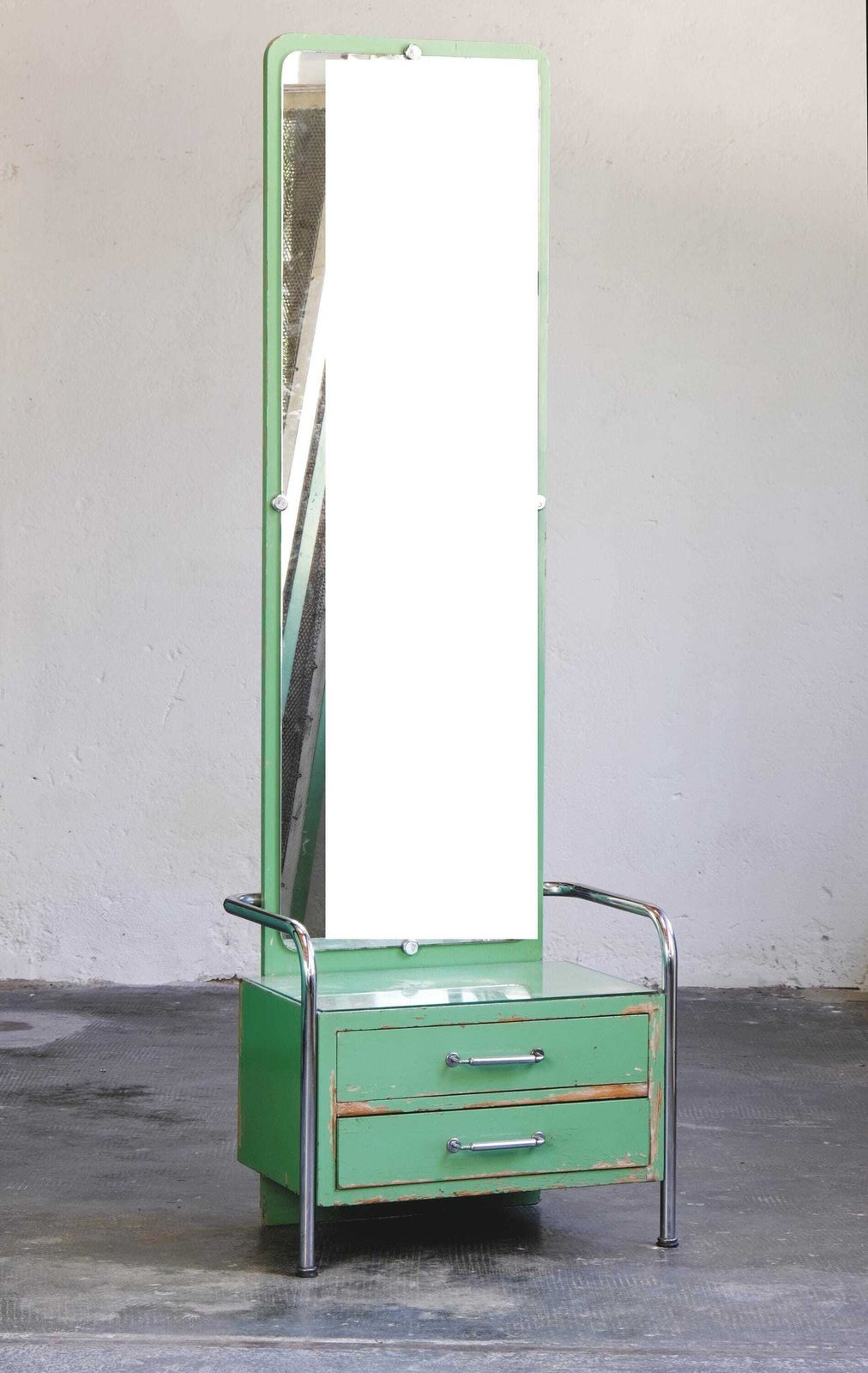 Bauhaus Mirrored Chest Of Drawers By Vichr In Lime Green photo furniture