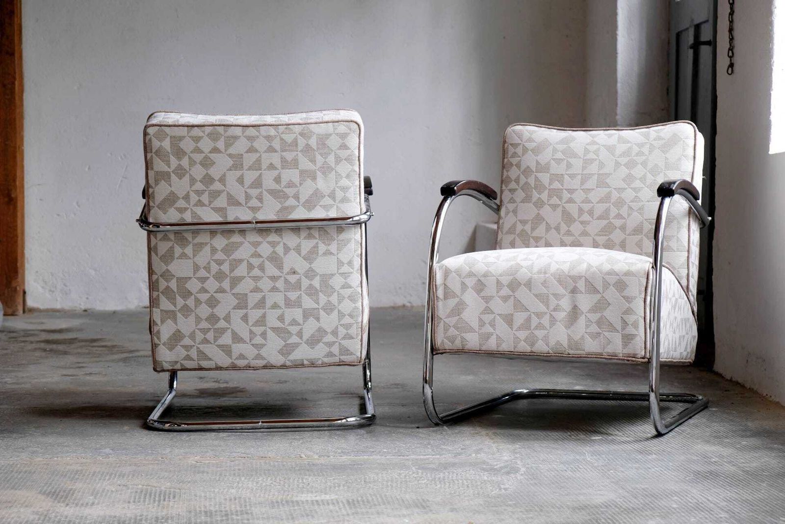 1 Of 2 Bauhaus Armchair Mücke Melder Famos Fn21 With New Fabric Cover photo for sale