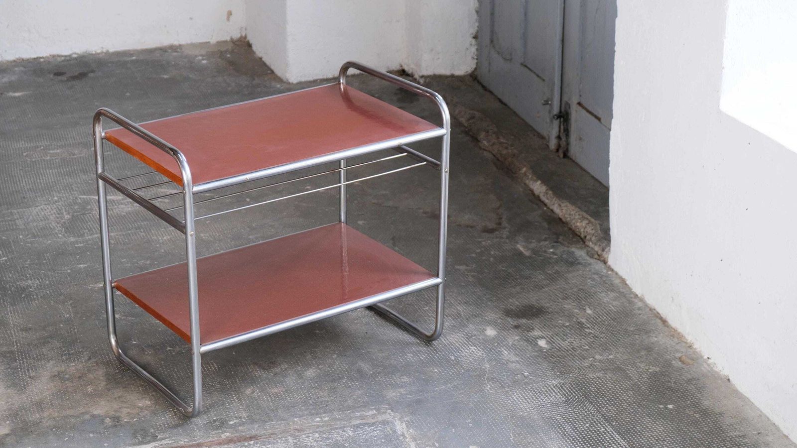 Bauhaus Side Table / Art Deco Shelf Made Of Steel Tubes photo furniture