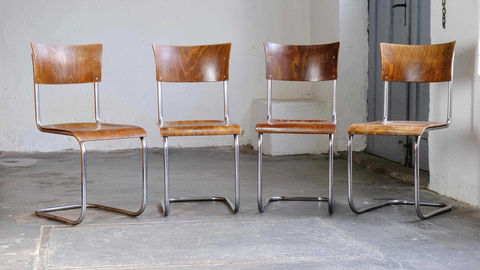 Set Of Four Bauhaus Cantilever Chairs After Mart Stam, S 43 By Slezak photo furniture