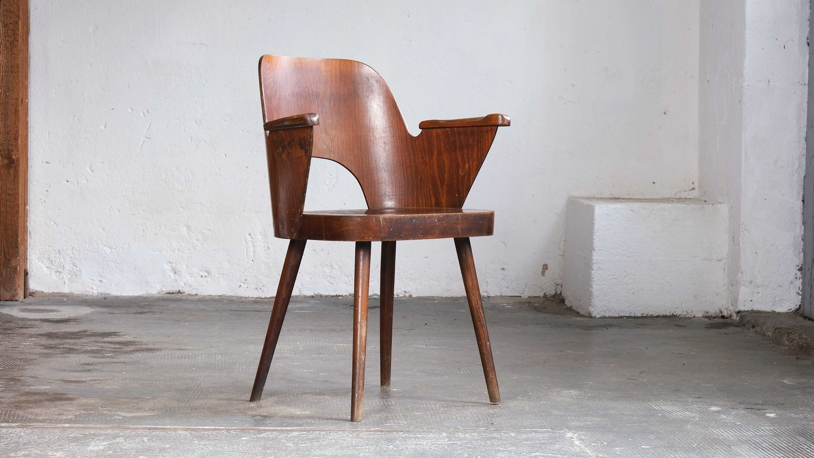 Mid Century Armchair By Oswald Haerdtl In Chestnut Brown photo furniture