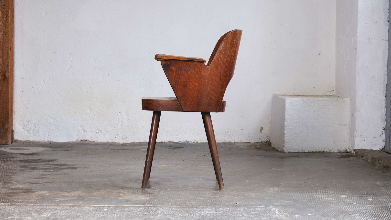 Mid Century Armchair By Oswald Haerdtl In Chestnut Brown photo for sale