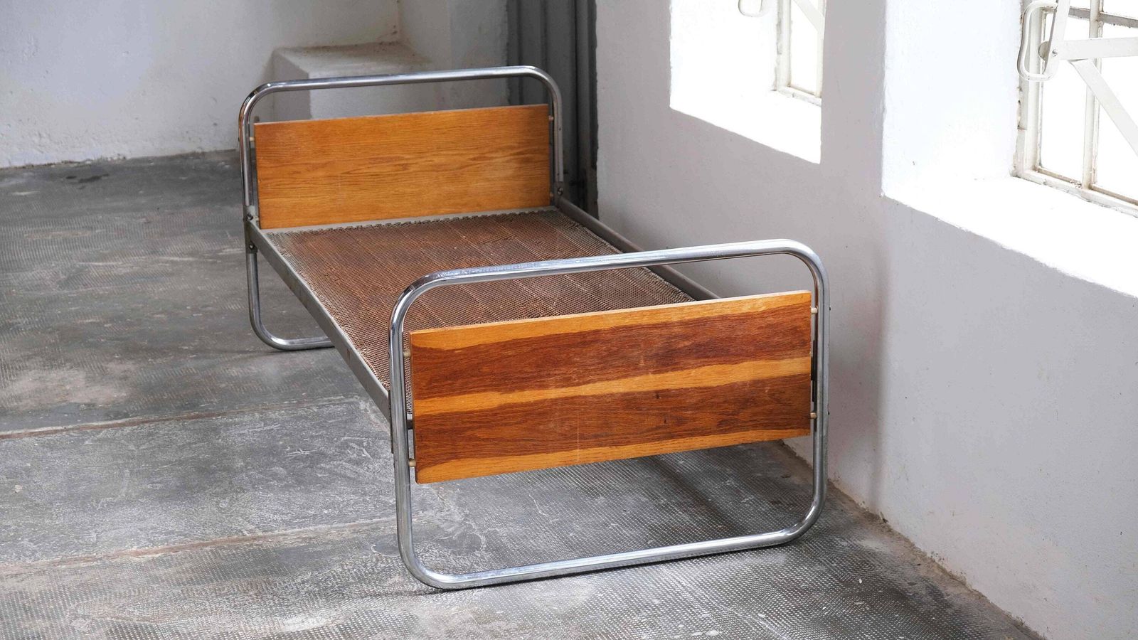 Bauhaus Bed Made Of Chrome Plated Steel Tubes (#1 Of 2)