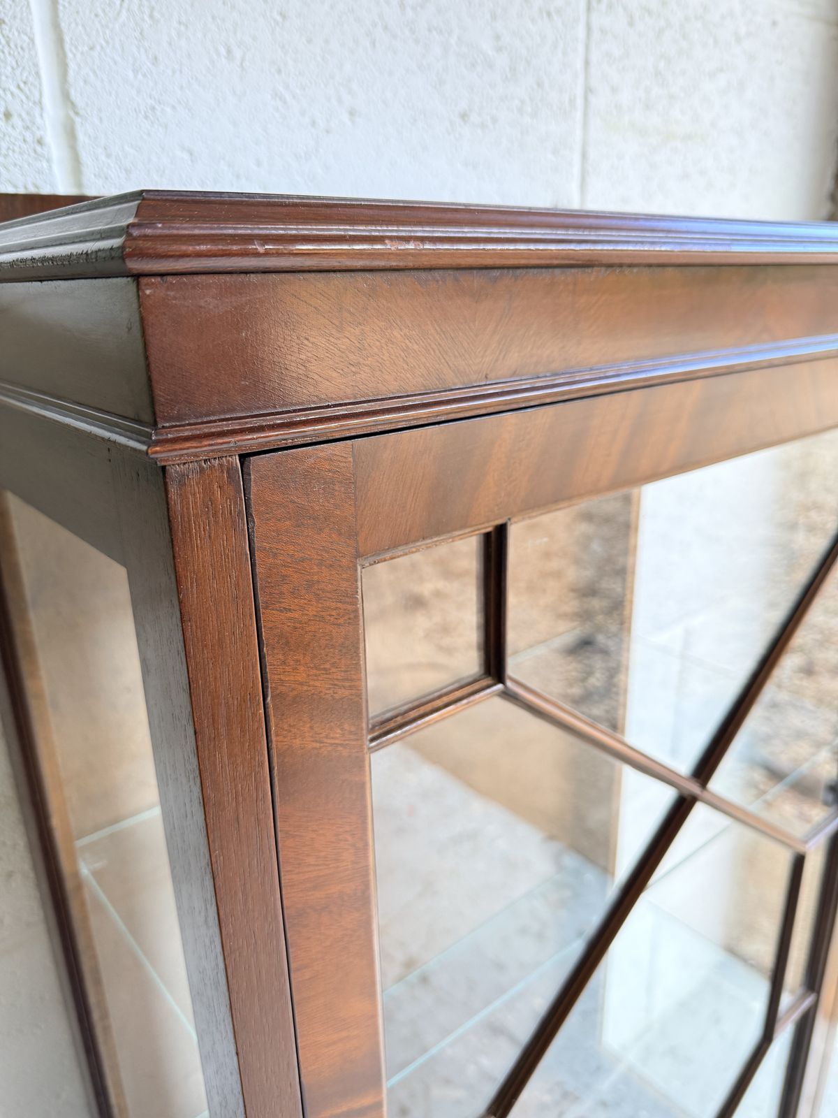 Handsome Vintage Glass Front China Cabinet   Astragal Glazing   Flame Mahogany photo Furniture