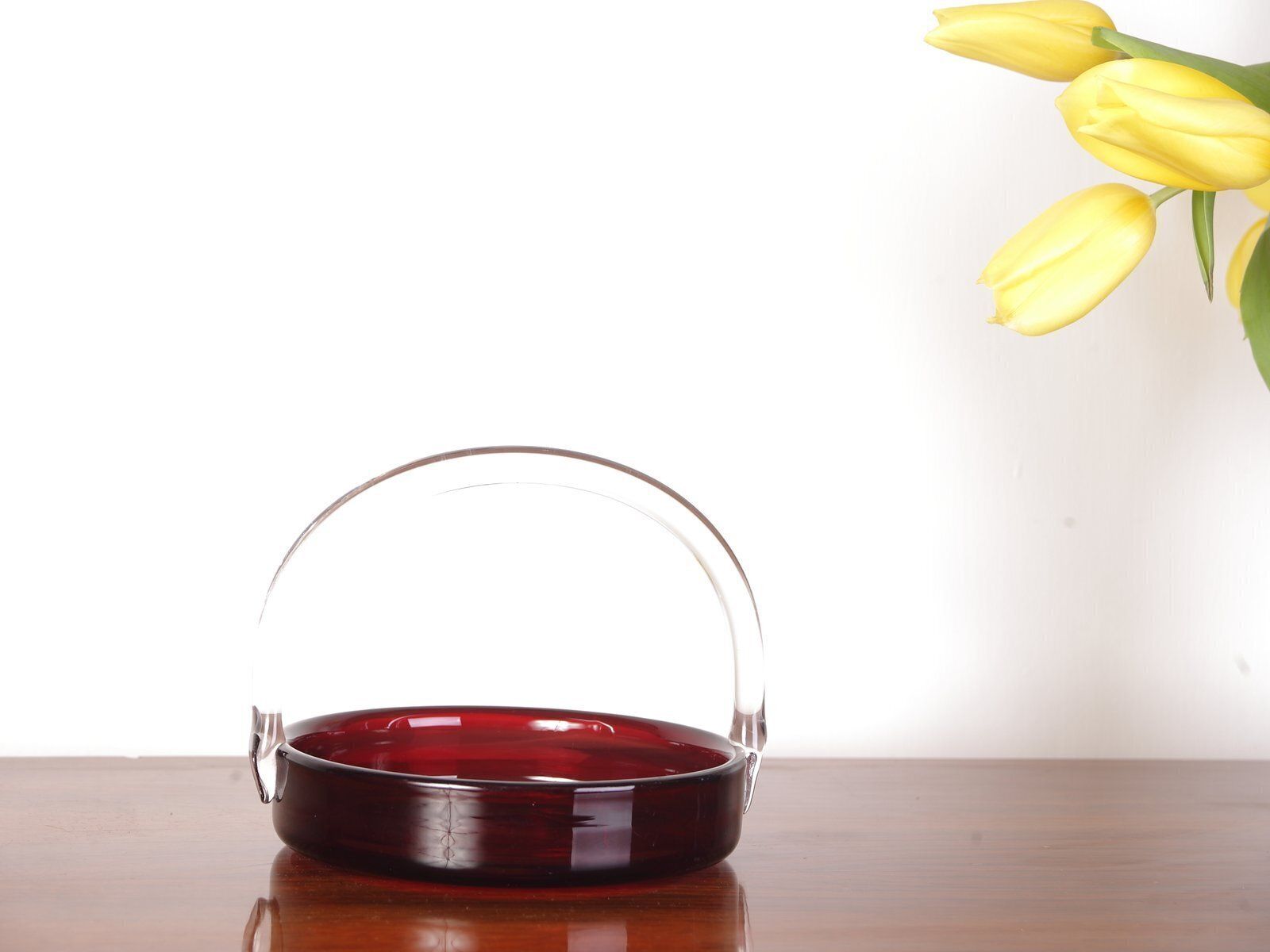 photo furniture Czechoslovakian Ruby Glass Bowl, 1930s