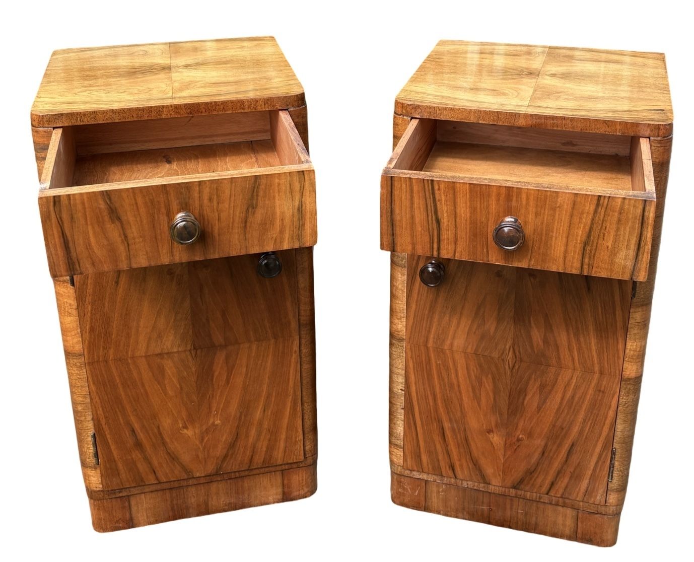 Art Deco Bedside Cabinets, 1930s photo vintage