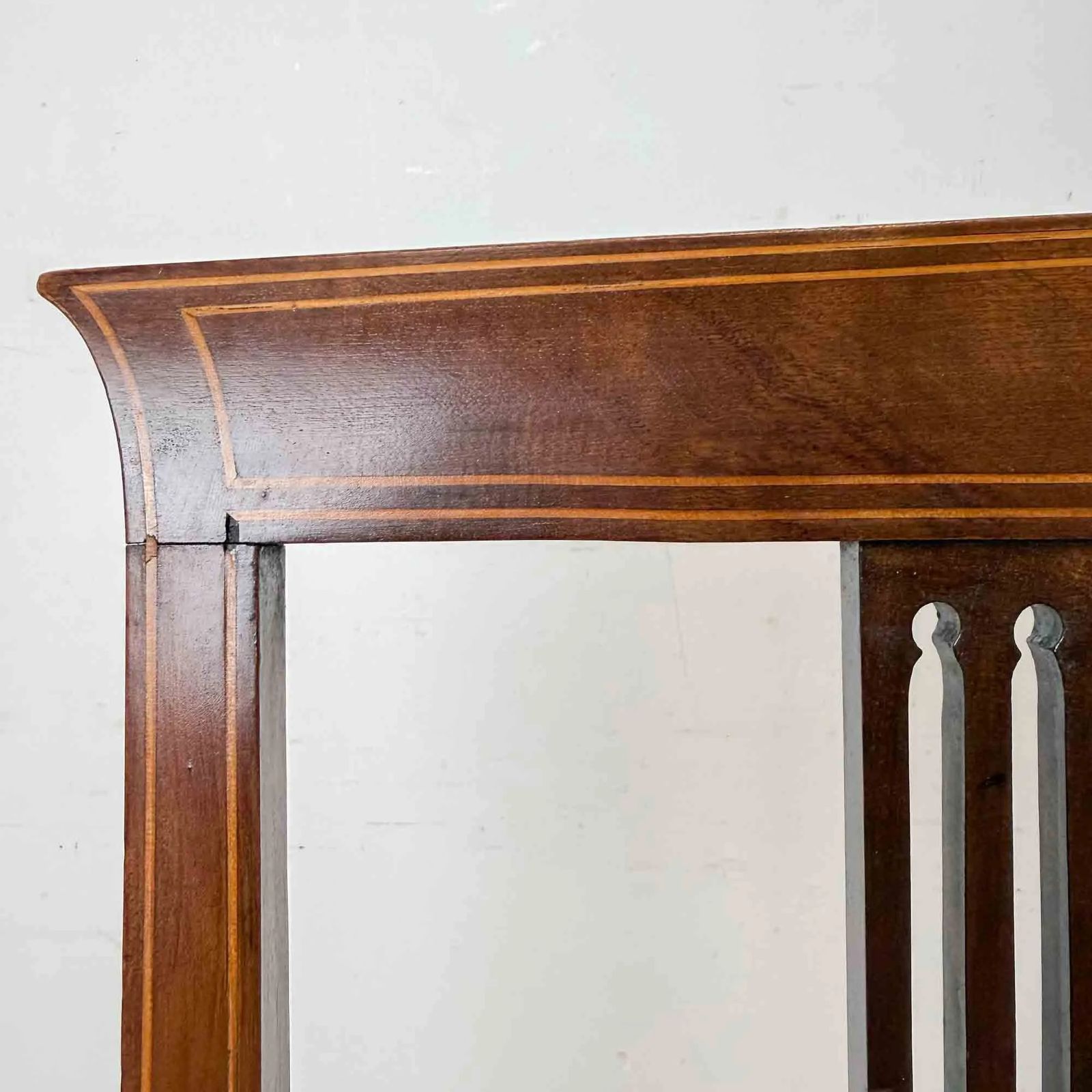 Edwardian Art Nouveau Inlaid Mahogany Settee photo vintage