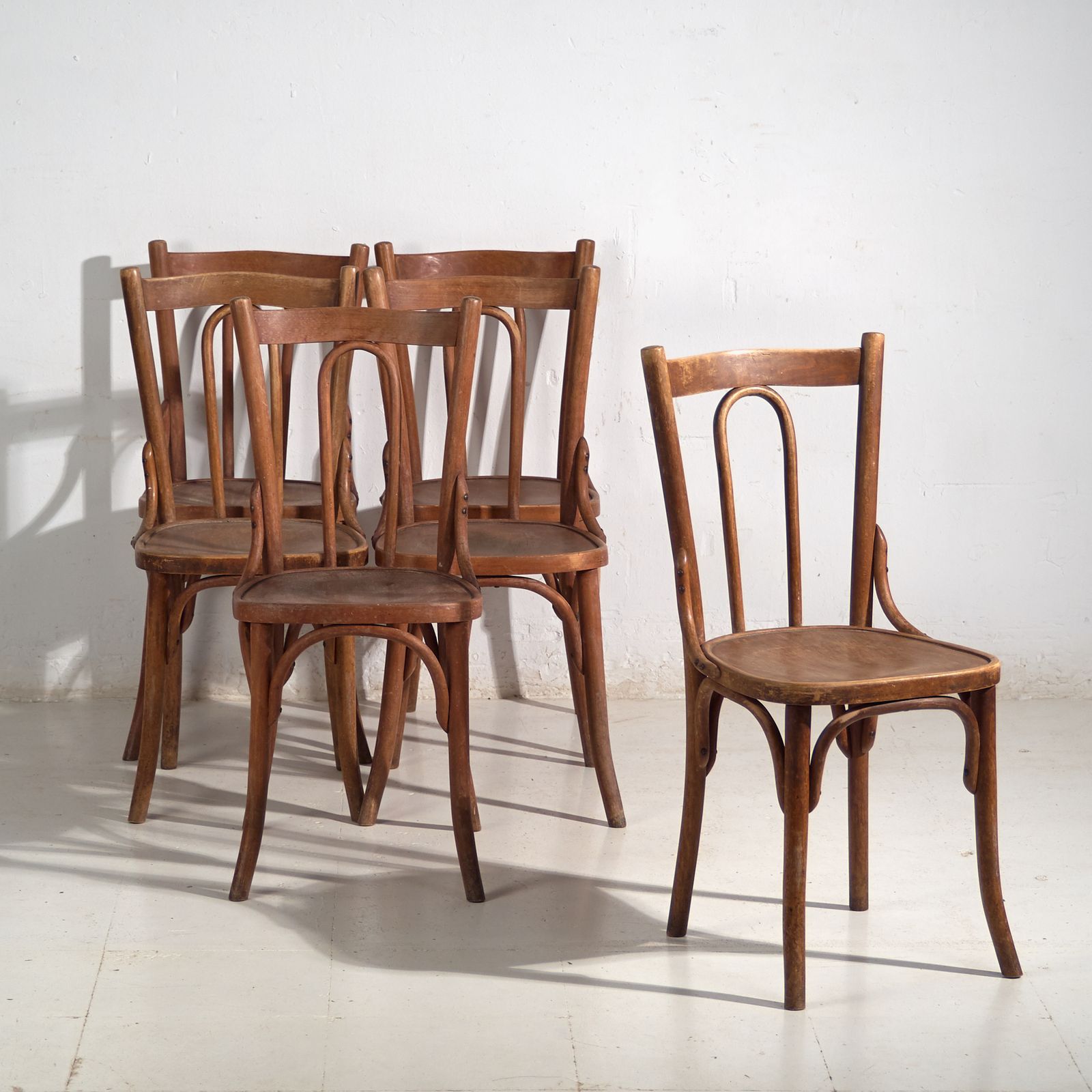 Antique Set Of 6 Bentwood Thonet Chairs – Central Europe, Circa 1900