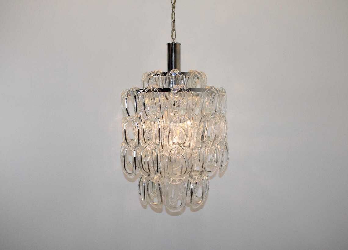 Murano Chandelier  Mid Century Chandelier  Italian Lamp 60s  Pop Art Glass Chandelier