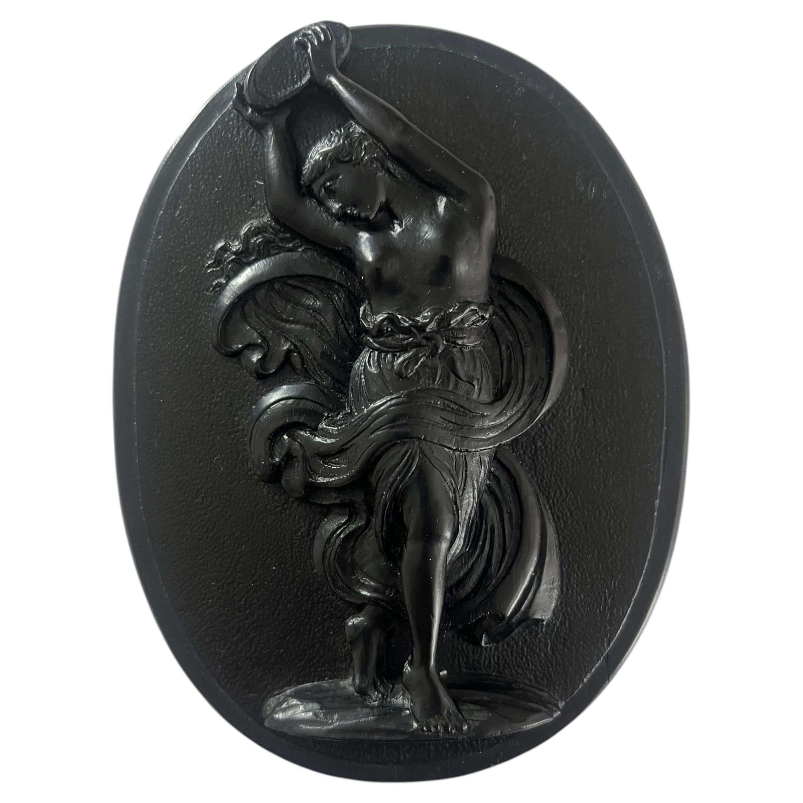 Antiek zwart basalt wandreliëf, mogelijk van Josiah Wedgwood, ca. 1860