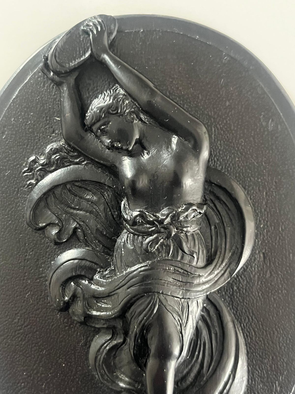 photo for sale Antique Black Basalt Wall Plaque Probably By Josiah Wedgwood, Circa 1860