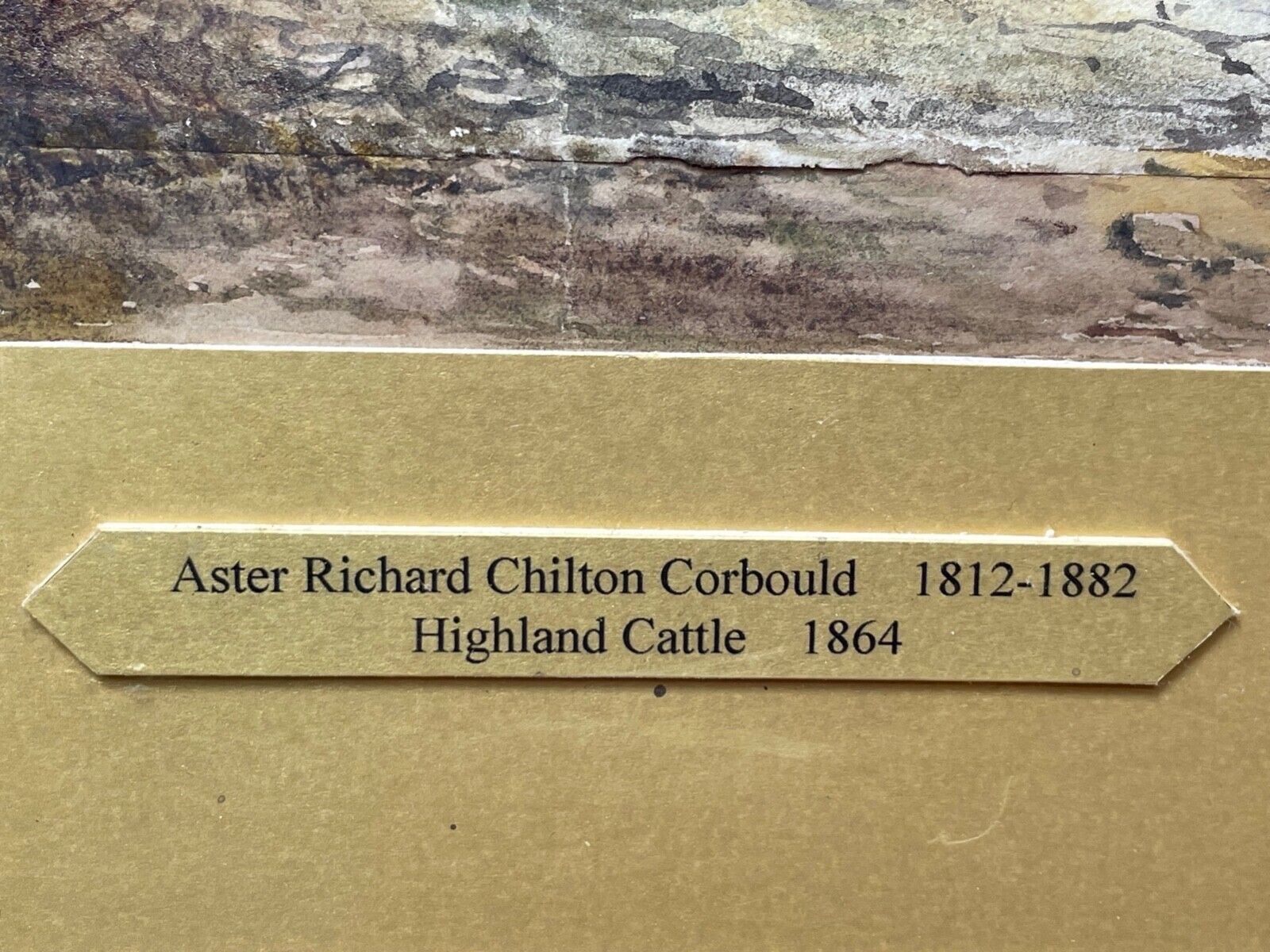19th Century Scottish Highland Painting Cattle By Aster Richard Chilton Corbould photo furniture