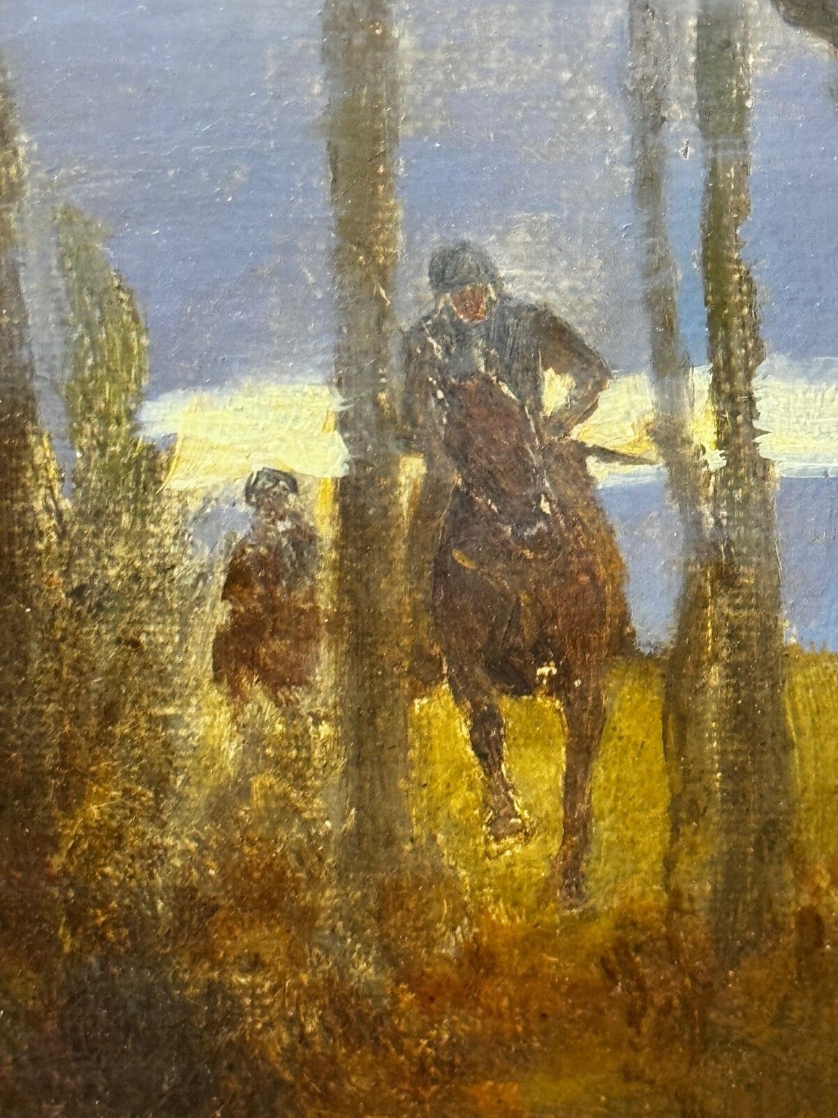 Art 19th Century Oil Painting Civil War Royalist Pursued By Roundheads Escape From Worcester 1651 Gilt Framed photo