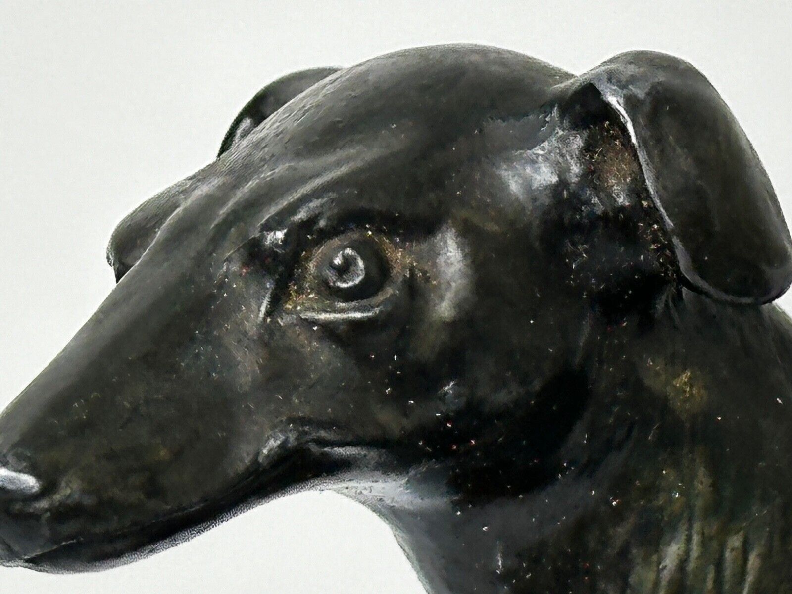 photo vintage Small British Art Deco Sporting Prized Racing Greyhound Stud Bronze Sculpture