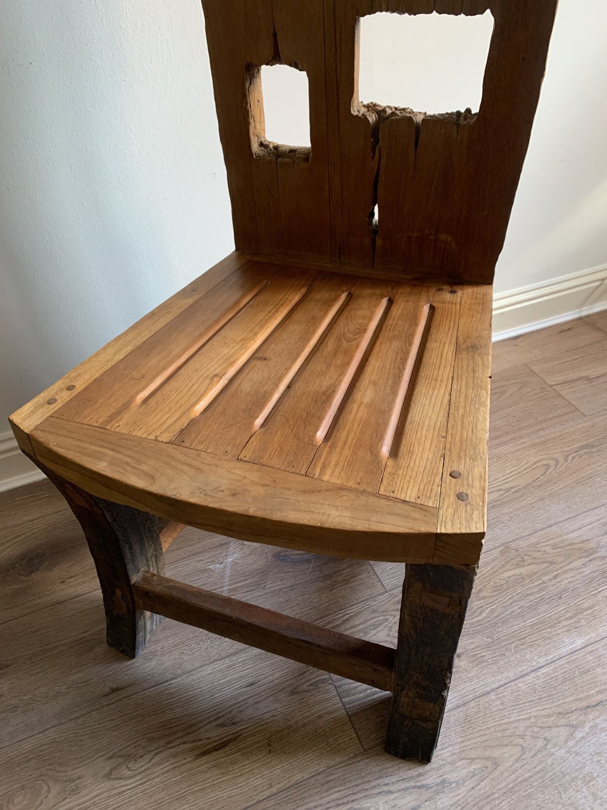 Vintage Balinese Teak Folk Art Chairs X2 photo Furniture