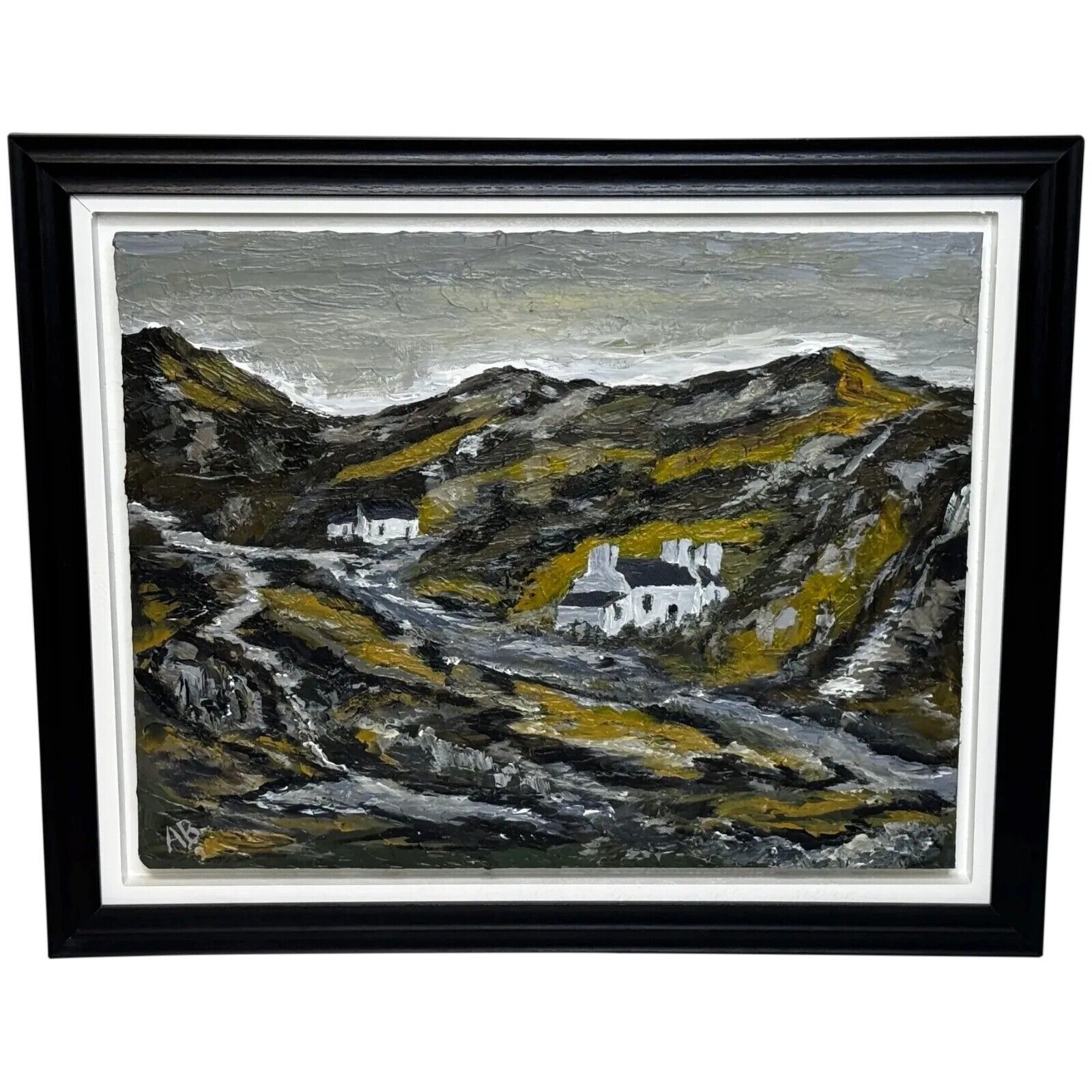 Masterpiece 🎨 Cottages, Carneddau Mountains Snowdonia After Kyffin Williams