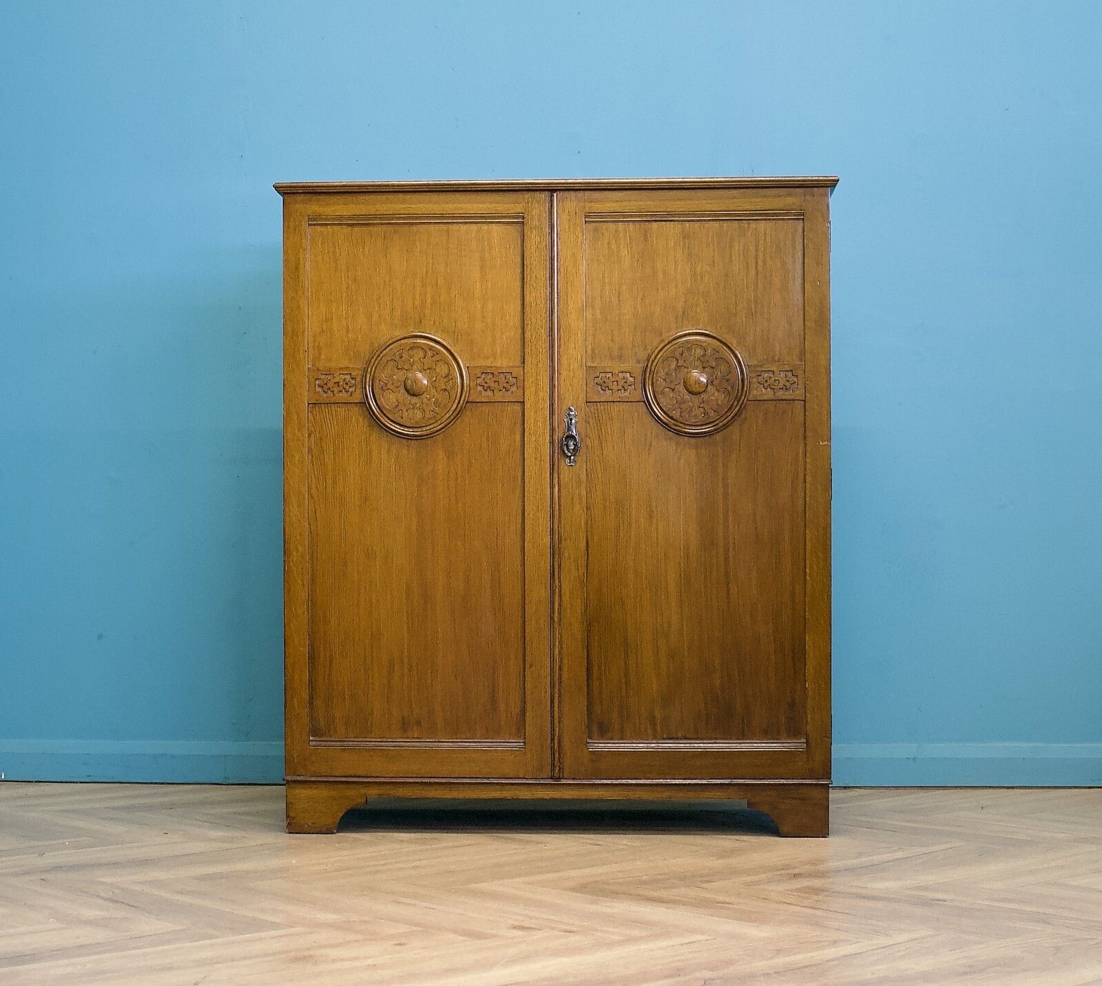 Art Deco Oak Tallboy / Compactum The Valet, 1930s #1761