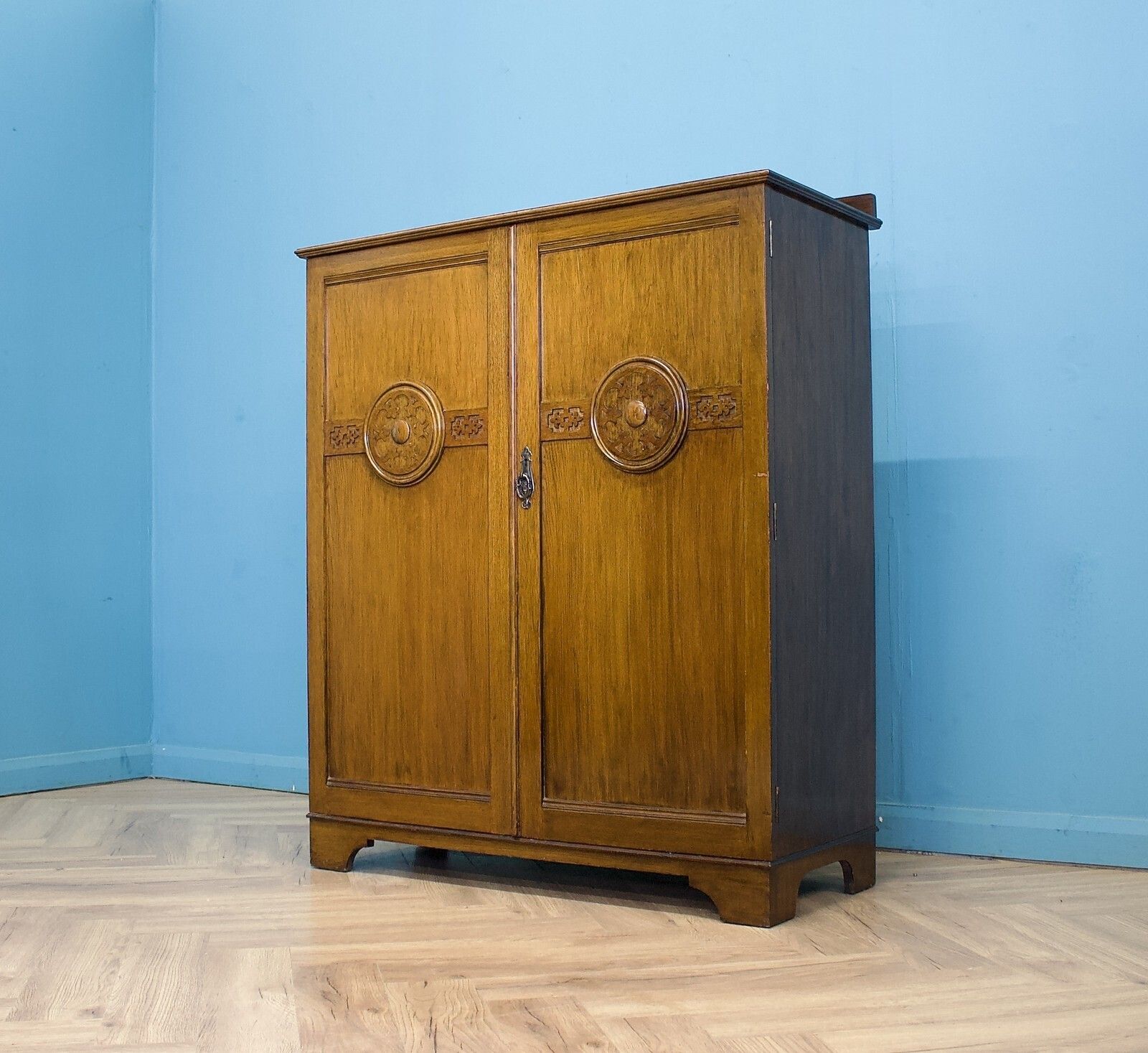 Art Deco Oak Tallboy / Compactum The Valet, 1930s #1761 photo for sale