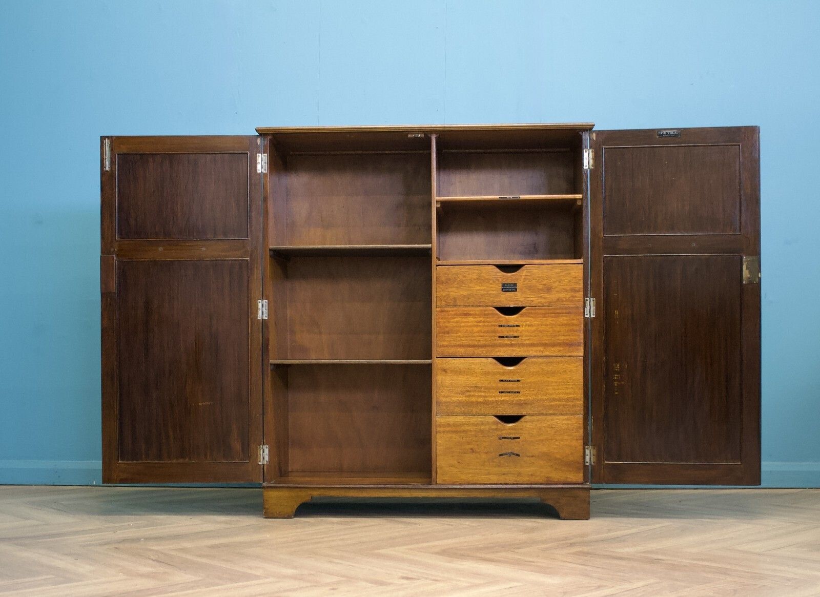 Art Deco Oak Tallboy / Compactum The Valet, 1930s #1761 photo 599.0