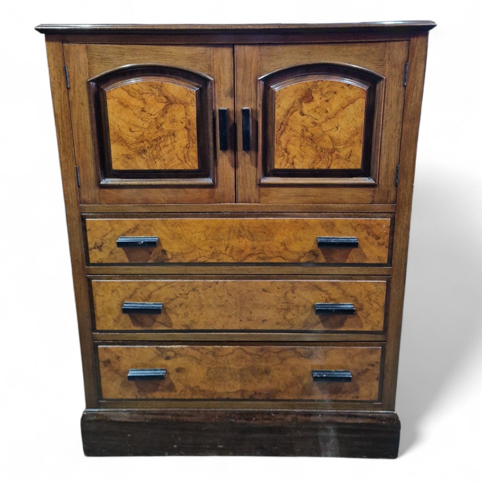 Antique Victorian Millinery Chest Walnut Cabinet 3 Drawers Cupboard Storage