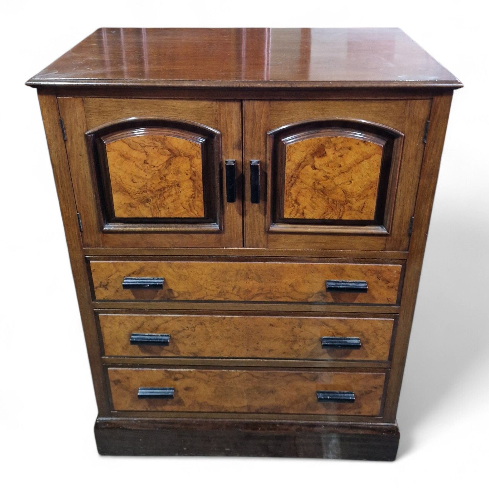 Antique Victorian Millinery Chest Walnut Cabinet 3 Drawers Cupboard Storage photo for sale