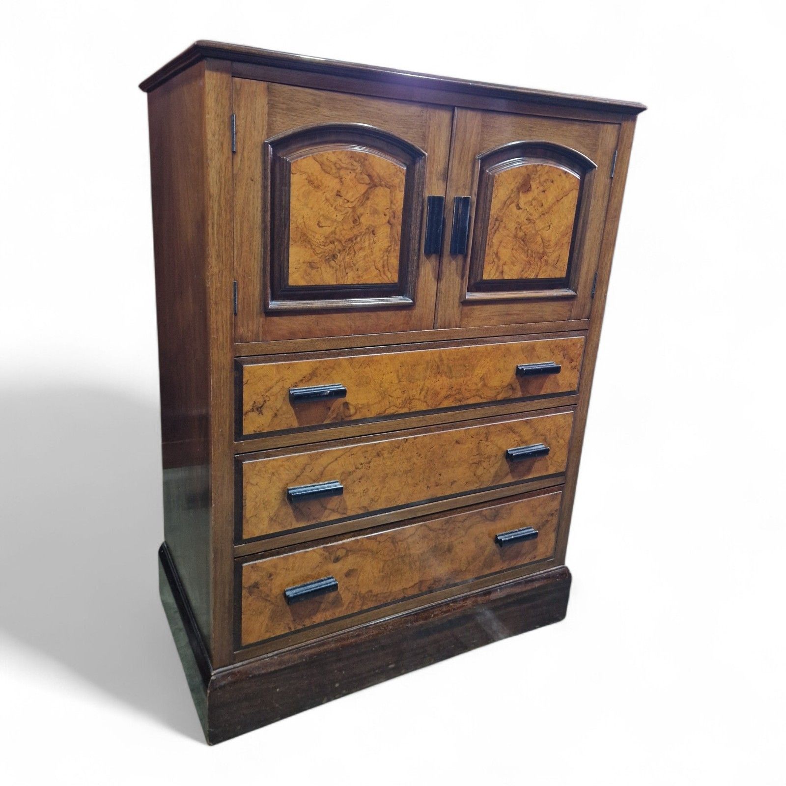 Antique Victorian Millinery Chest Walnut Cabinet 3 Drawers Cupboard Storage photo Furniture