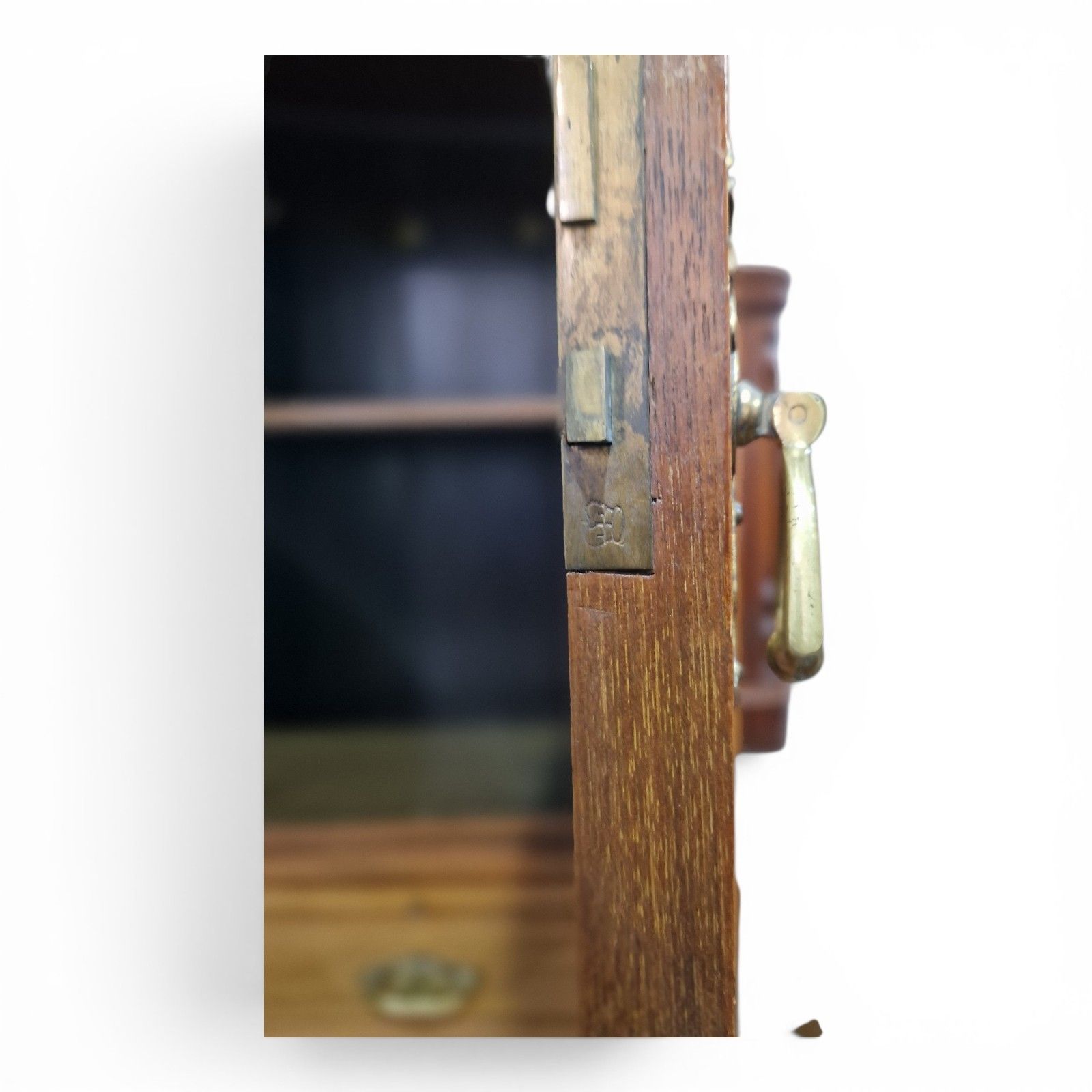 photo for sale Antique Scottish Ash Wardrobe Mirror Door Antique Combination Armoire Victorian