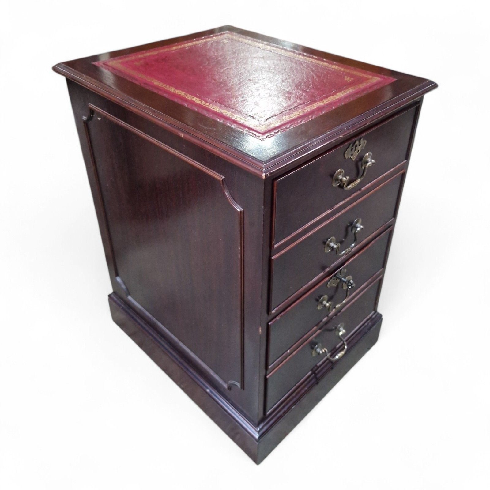 Mahogany Filing Cabinet Leather Top 2 Drawer Georgian Regency Style
