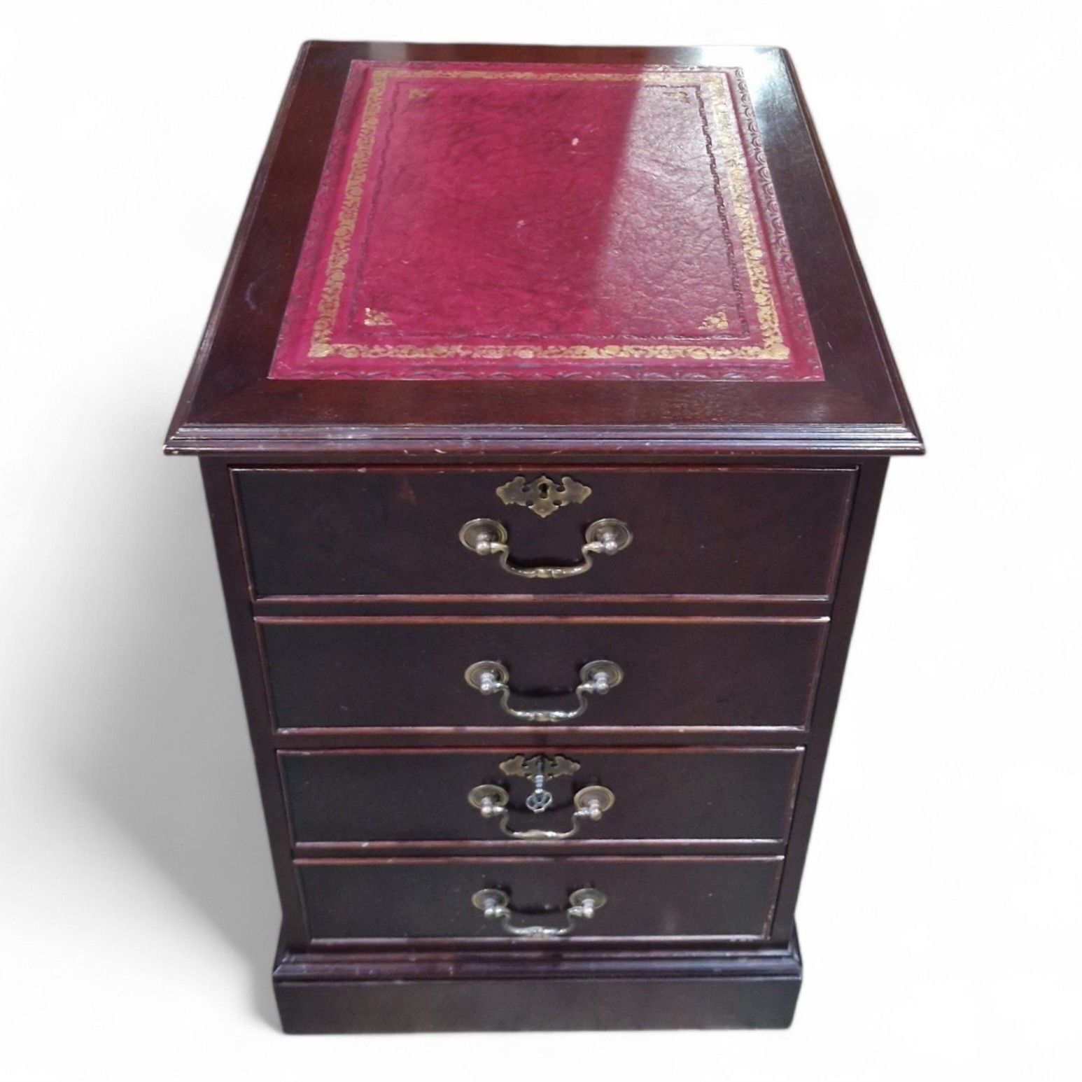 Mahogany Filing Cabinet Leather Top 2 Drawer Georgian Regency Style photo Furniture