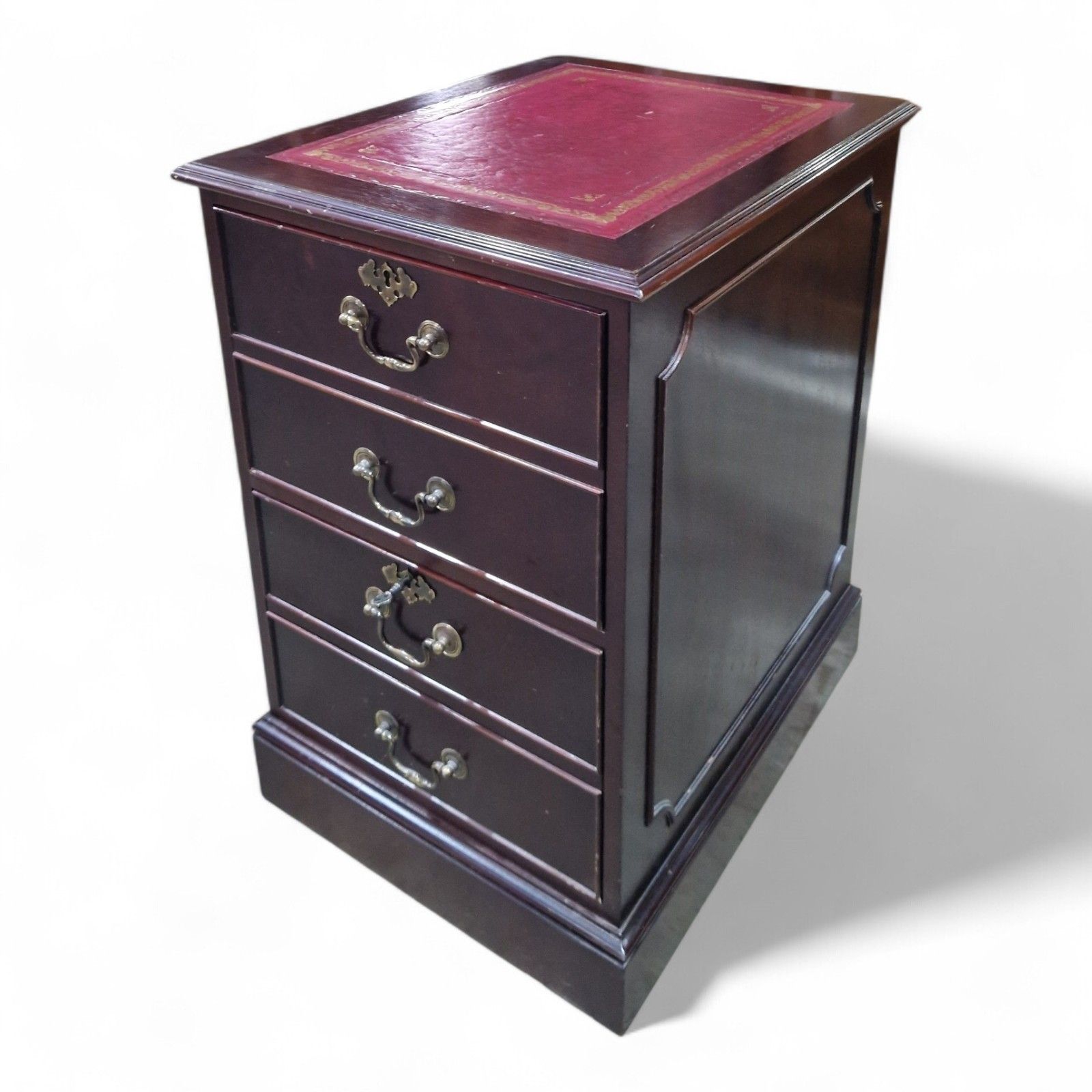 Mahogany Filing Cabinet Leather Top 2 Drawer Georgian Regency Style photo 225.0