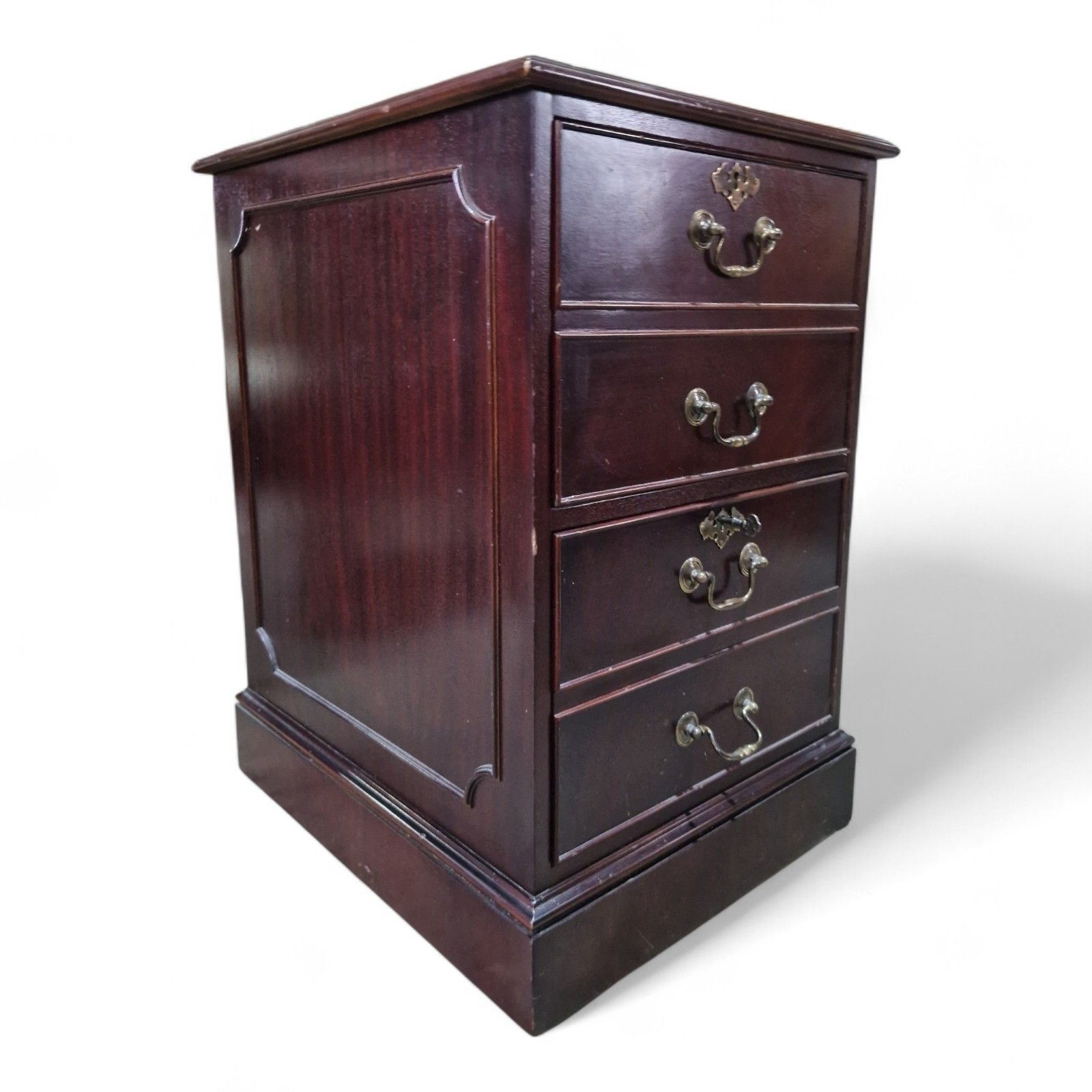 Furniture Mahogany Filing Cabinet Leather Top 2 Drawer Georgian Regency Style photo