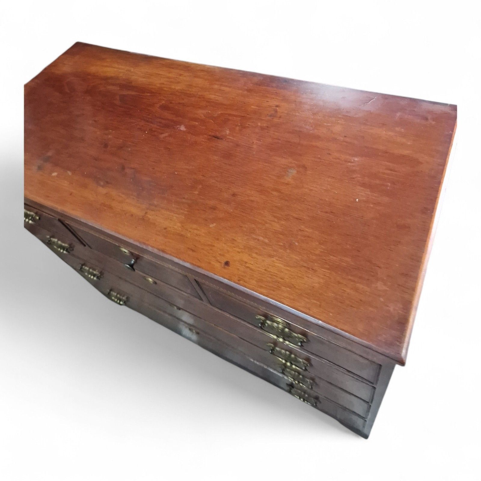photo for sale Antique Georgian Mahogany Chest Of Drawers Inlaid 6 Drawer Large Chest