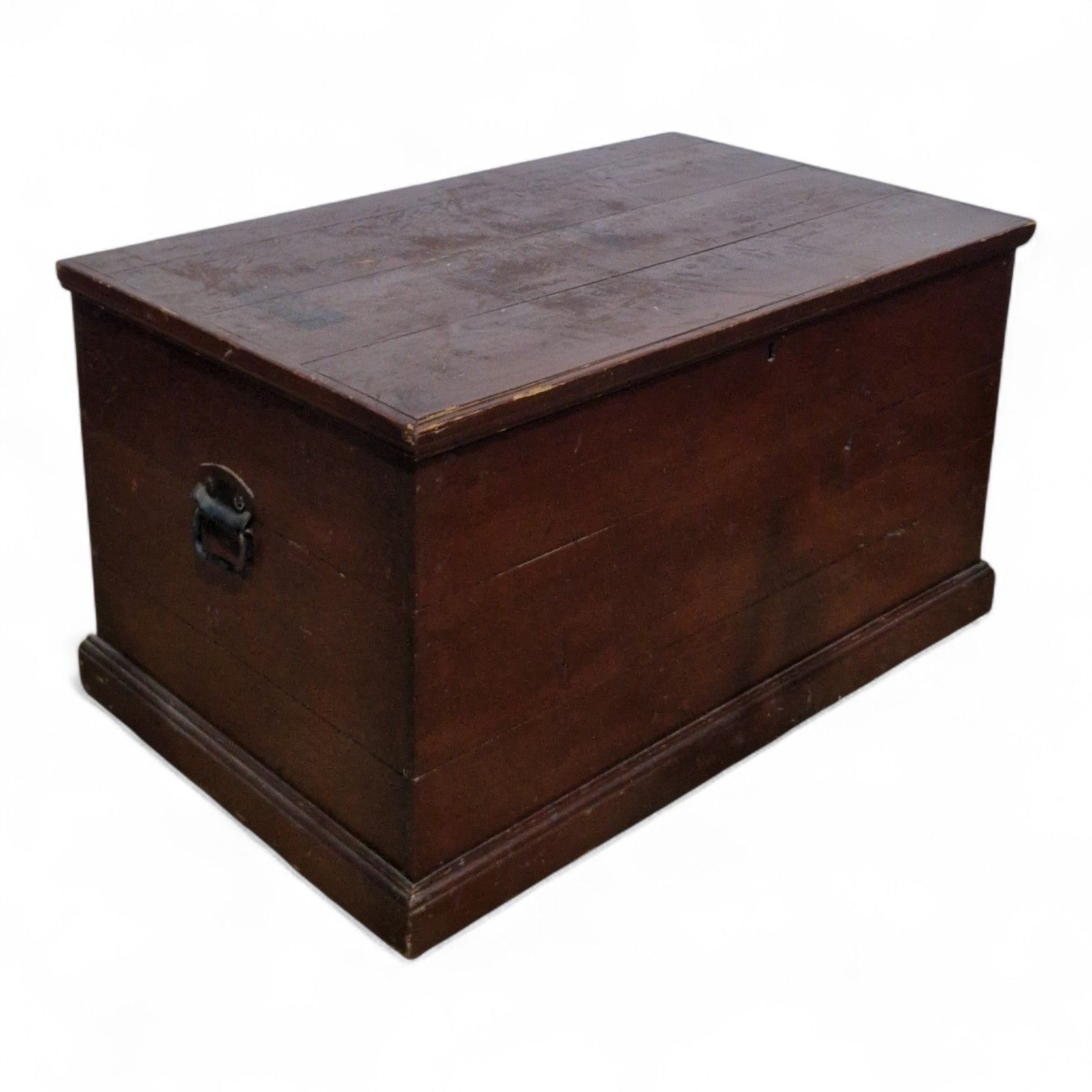 photo for sale Antique Victorian Pine Box Flat Top Blanket Chest Wooden Storage Trunk