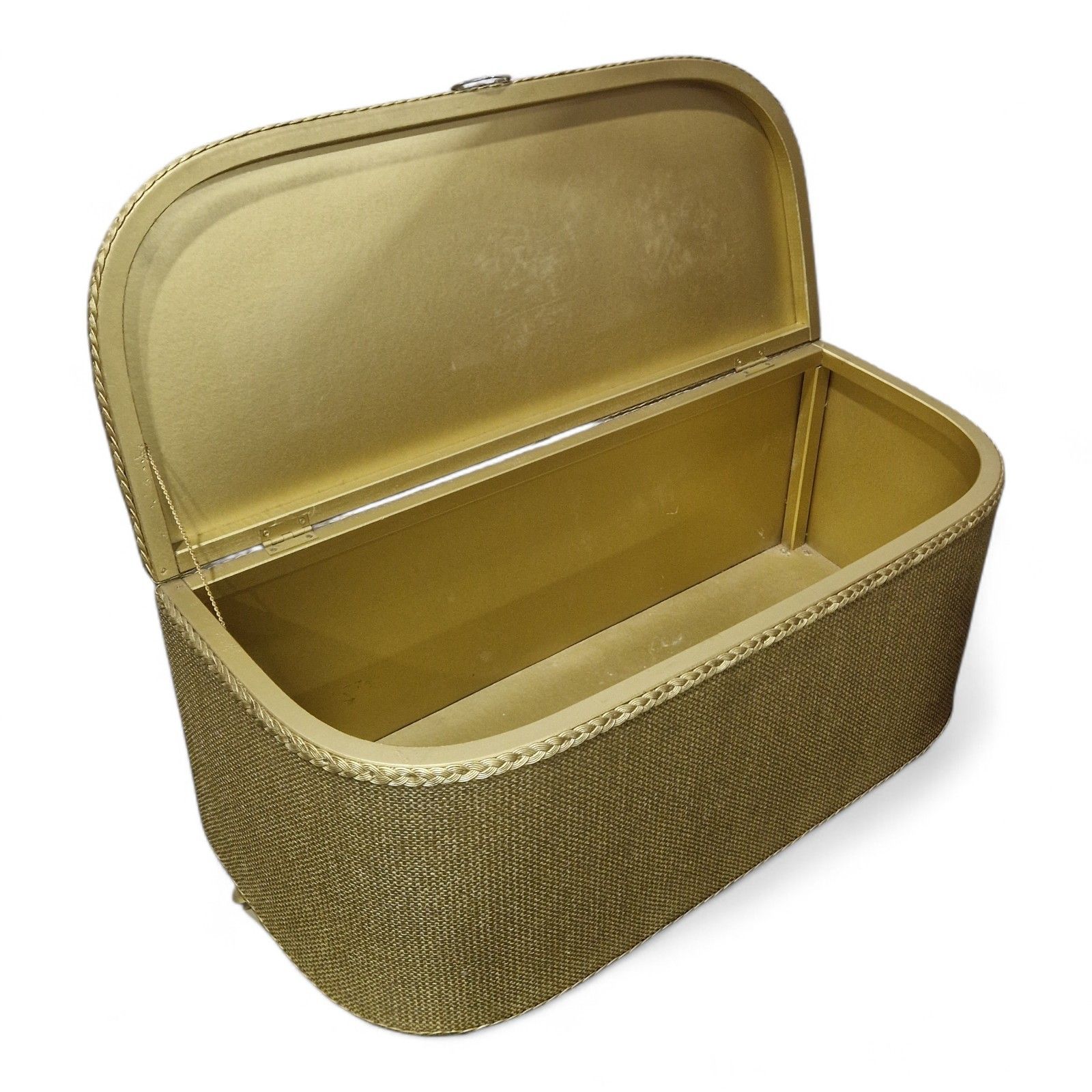 photo furniture Vintage Blanket Box Upholstered Top Floral Motif Lift Up Lid Storage Trunk