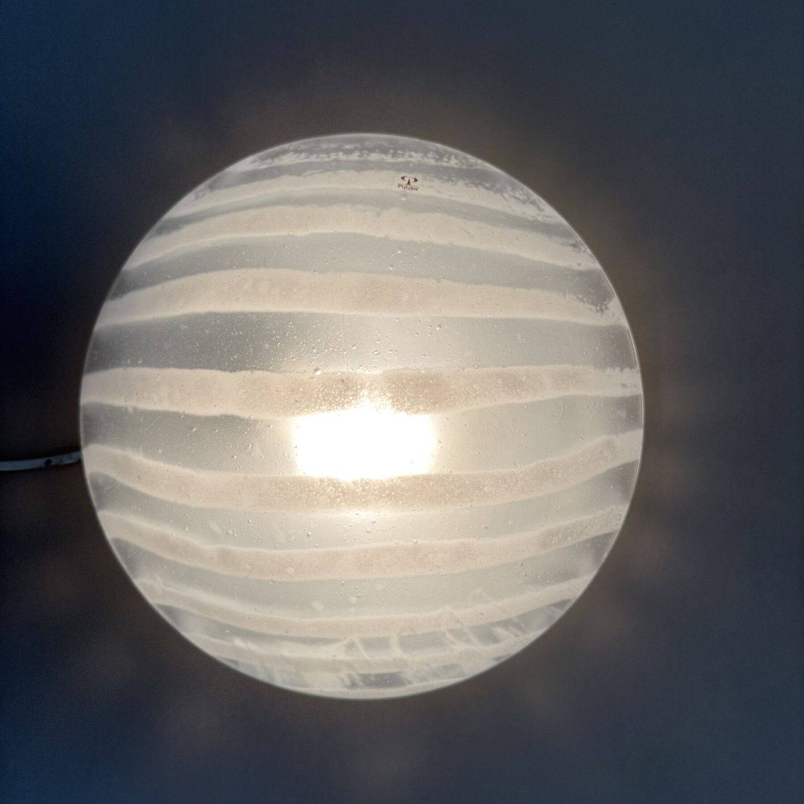 Peil & Putzler Glazen Plafondlamp / Wandlamp 'Zebra', Jaren 1970, Duitsland photo for sale