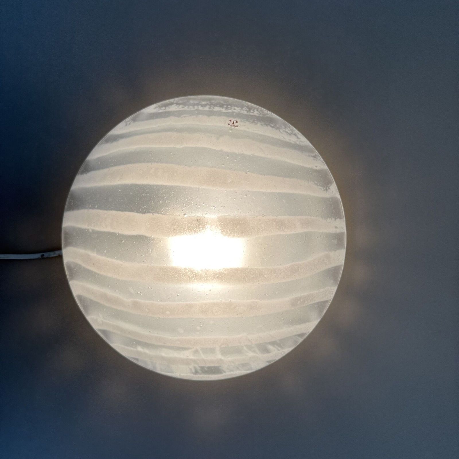 Peil & Putzler glazen plafondlamp / wandlamp 'Zebra', jaren 1970, Duitsland photo Verlichting