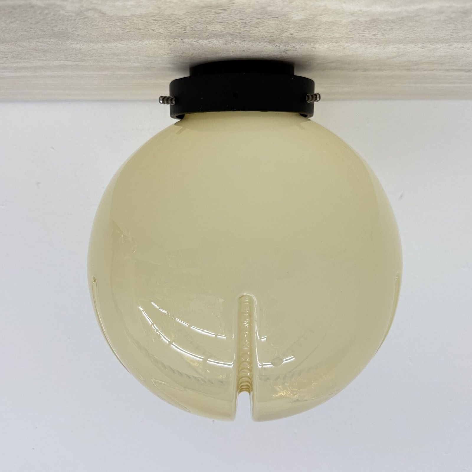 Mid-Century Italiaanse glazen plafondlamp, jaren 1970