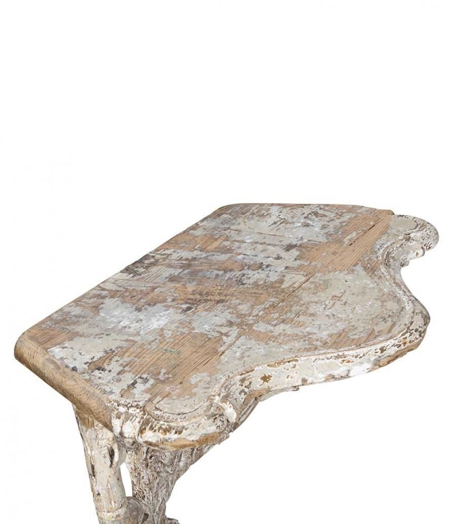 19th Century French Console Table In Carved Wood Branch Design photo vinterior
