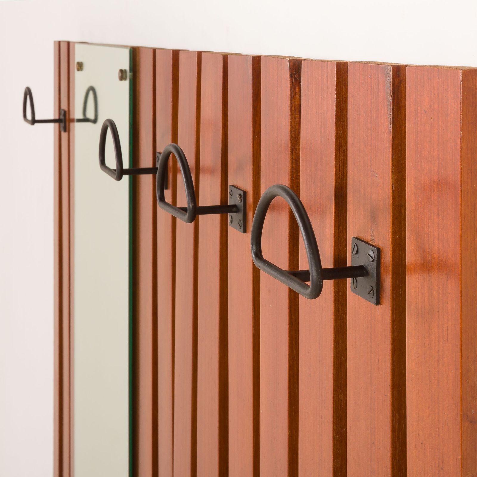 Coat Rack In Teak With Mirror And A Shelf, Italy, 1960s photo Furniture