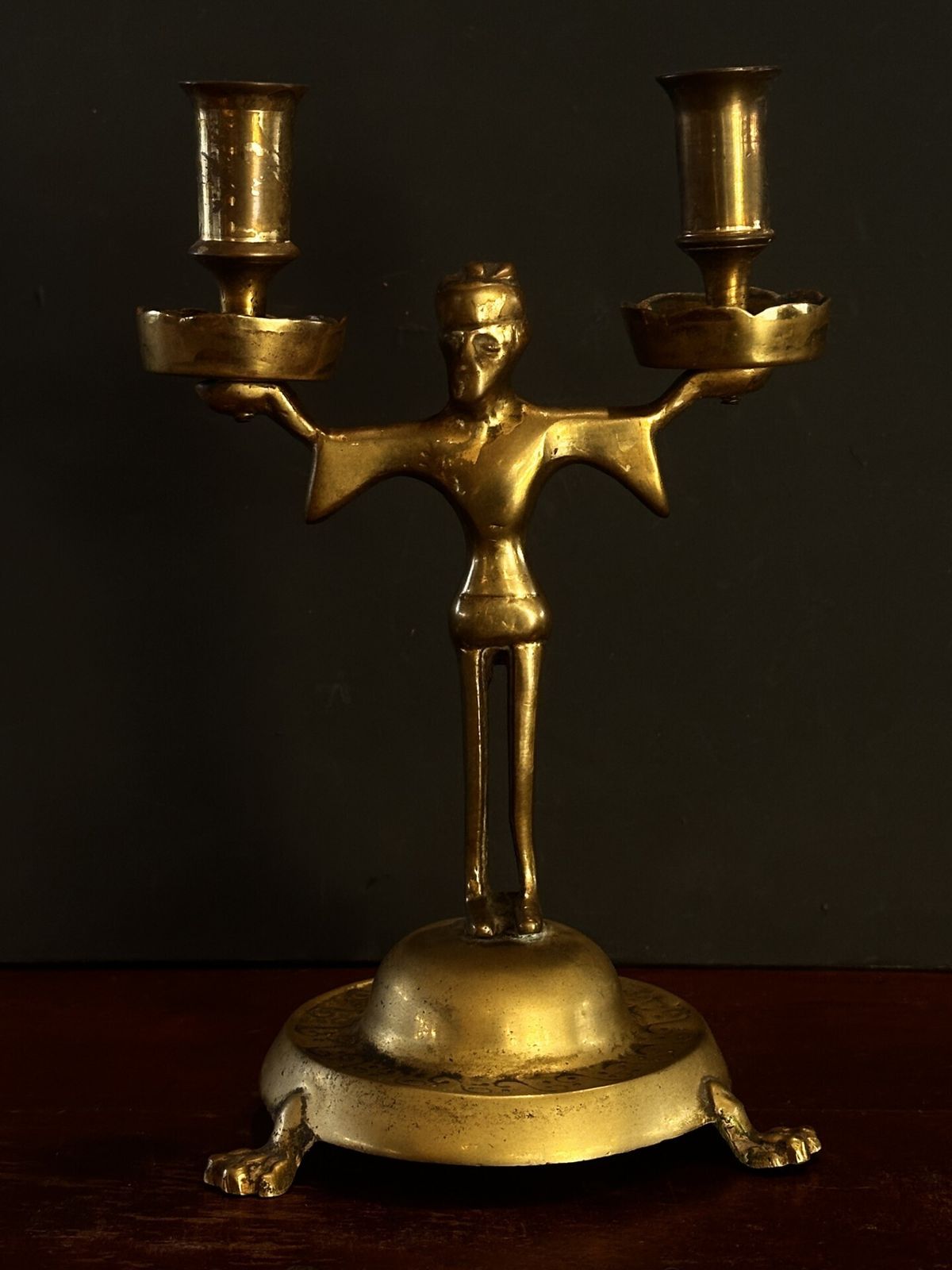 Pair Of Sculptural Art Deco Figural Candlesticks – Europe, Circa 1925–1935 photo vintage