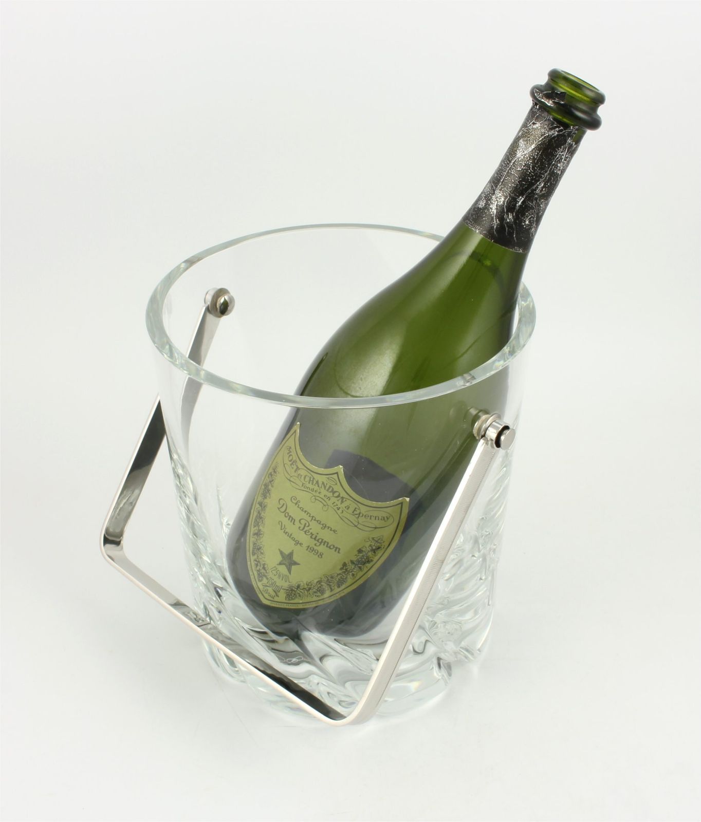 565.0 Vintage Daum Crystal Glass Wine Cooler. Heavy French Champagne Bucket. photo