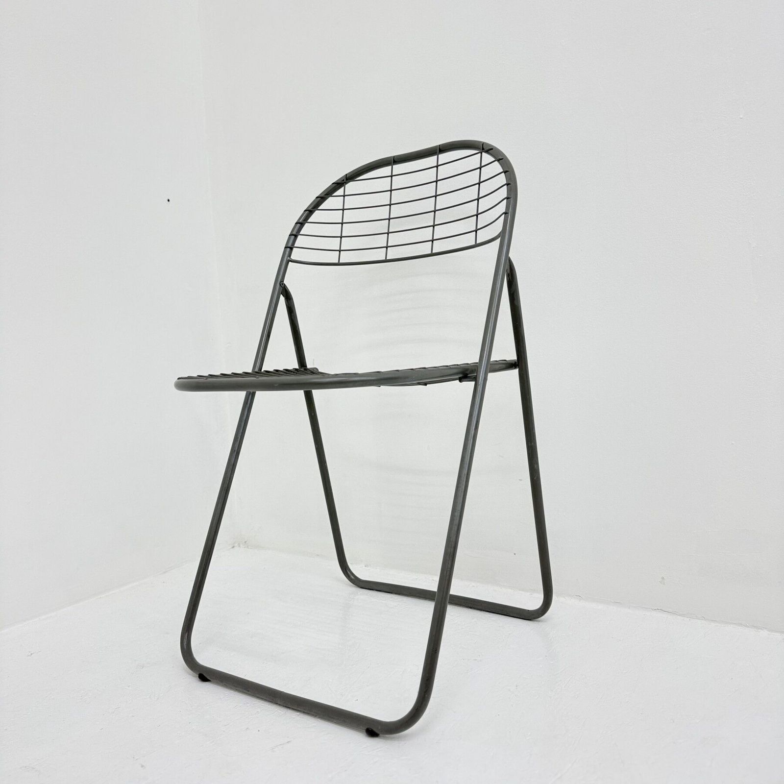 Niels Gammelgaard For Ikea Grey Wire Metal Folding Chair , 1970s photo for sale