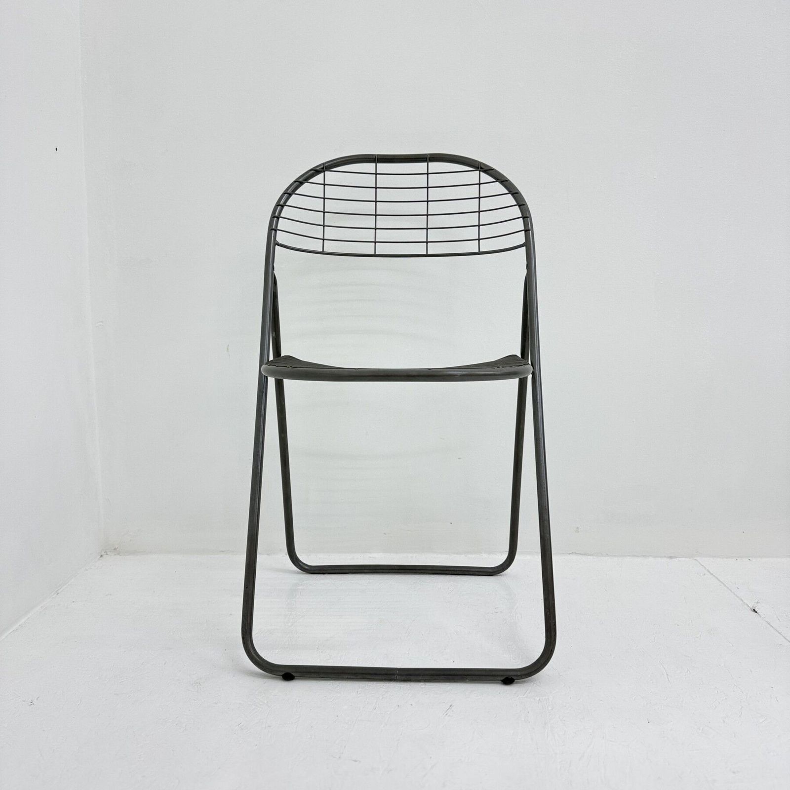 Niels Gammelgaard For Ikea Grey Wire Metal Folding Chair , 1970s photo 136.0