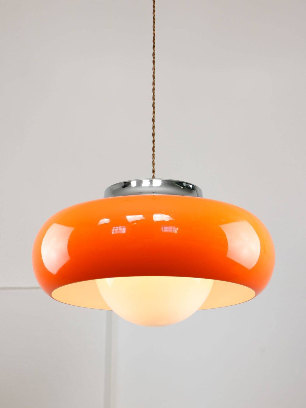 Grote Space Age hanglamp model Best van Guzzini in oranje, jaren 1970 photo furniture