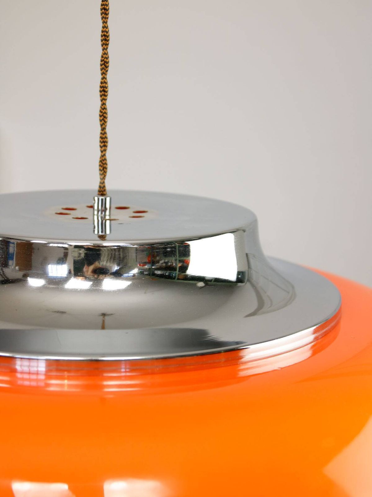 1627.0 Grote Space Age hanglamp model Best van Guzzini in oranje, jaren 1970 photo
