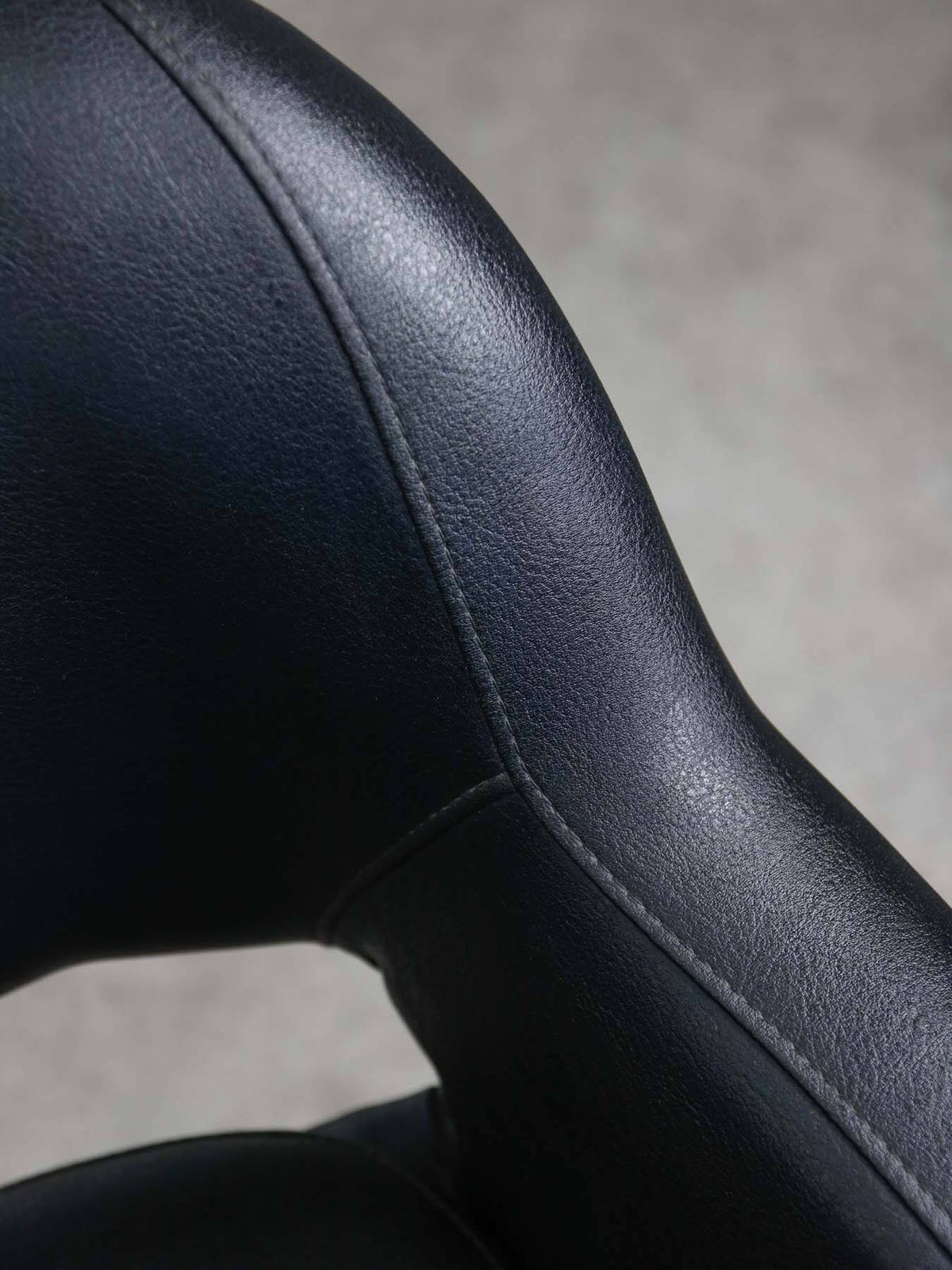 Vintage Italian Black Leatherette And Chrome Swivel Chair photo vinterior