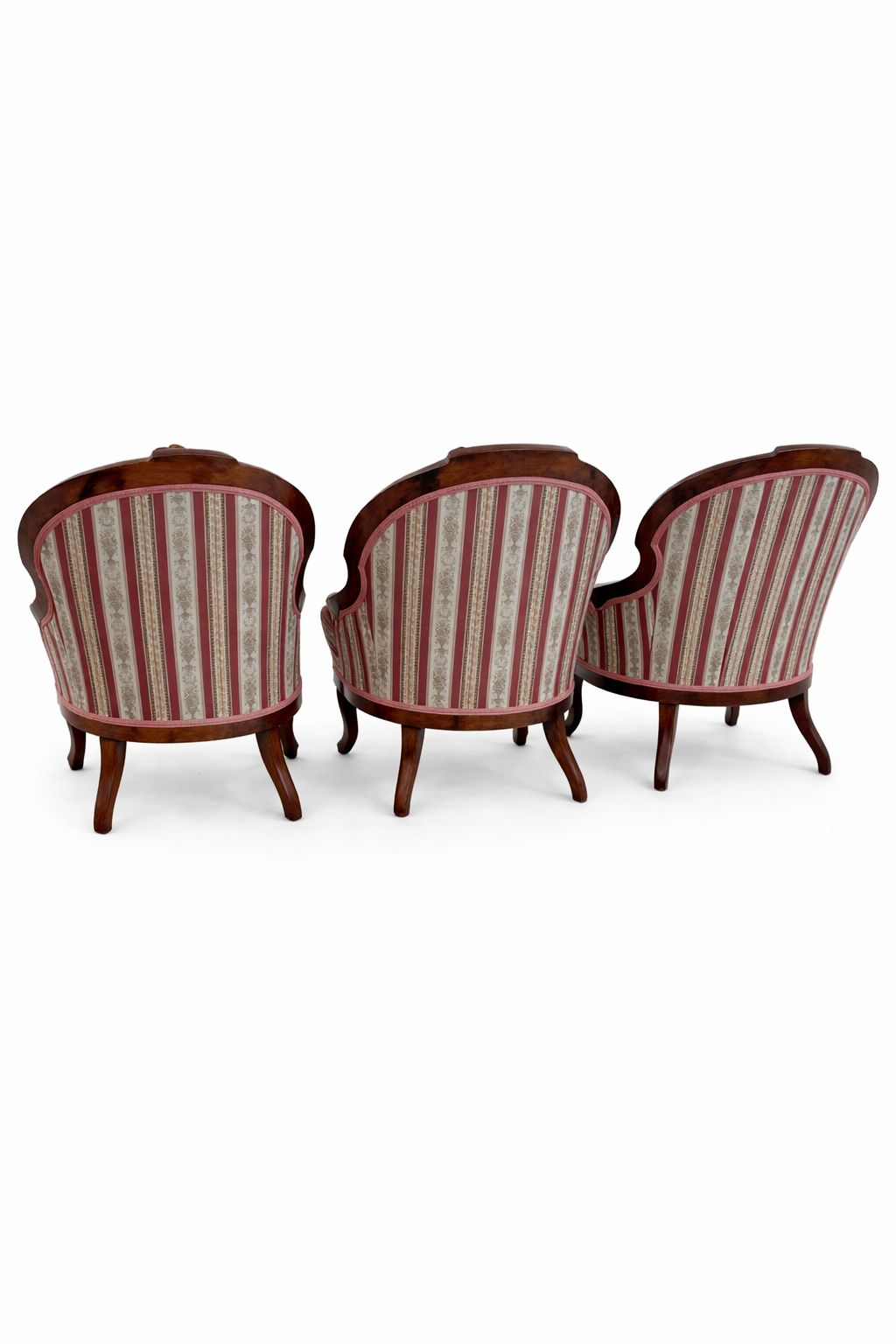 Neo Baroque / Biedermeier Style Armchairs – 3 Pieces photo for sale