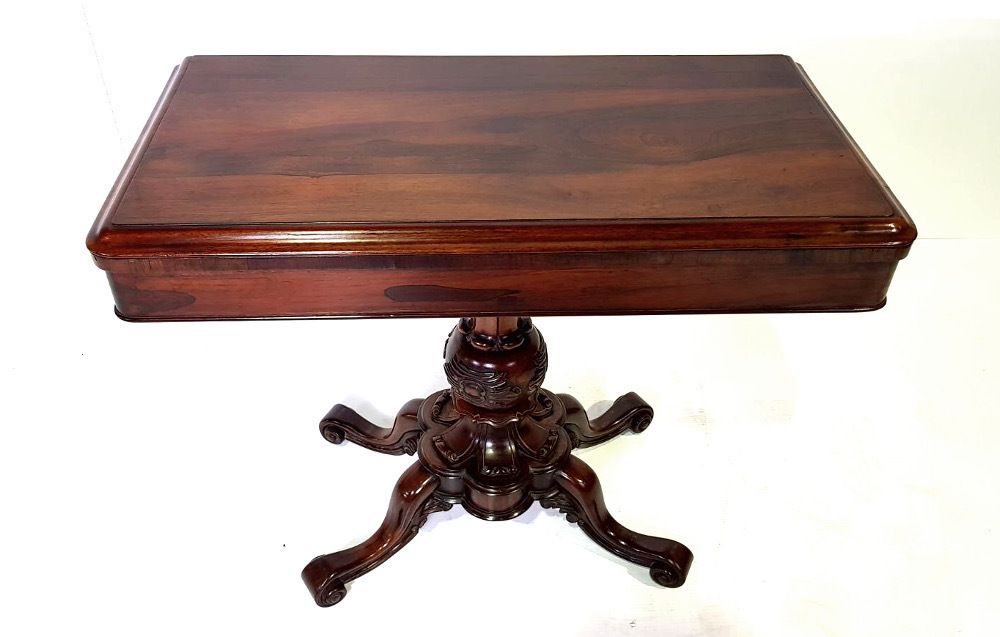 Top Quality 19th Century Rosewood Turn Over Leaf Card Table
