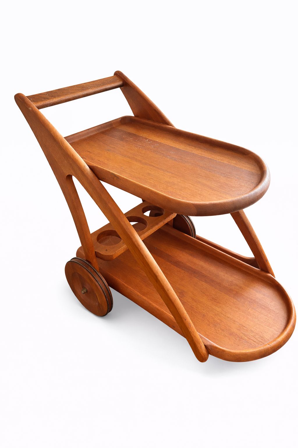 Danish Teak Party Cart / Bar Cart — Kjeni Merløse, 1970s